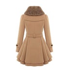 Plus Size Women's Fleece Winter Coat with Lapel Collar
