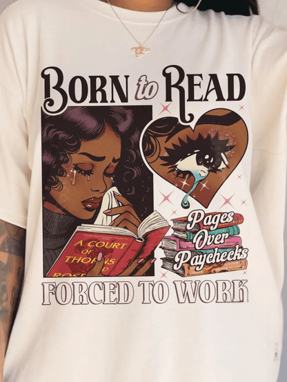 Born To Read Bookish T-Shirt Black Girl Reader Shirt,Bookish Gift for Her, Dark Romance, Smut Shirt Gift Booktok Sjm Book Shirt Idea For Book Lover, Family, Friends SS69