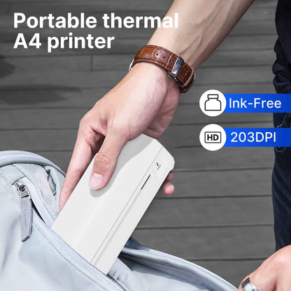 Portable Printer Wireless For Travel, Thermal Printer Inkless, Small Compact Printer Support Folding Paper/rolling/tattoo paper, Work With Laptop Phone And Pad