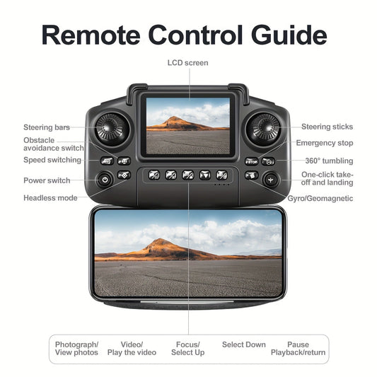 E88 Pro Version 2025 HD Dual Camera Drone with Screen Control - No Cellphone Required, One-Key Takeoff, Wi-Fi App Control, USB Charging, Durable & Reliable, Ideal for Beginners, Perfect Gift for Outdoor Camping and Vloggin SS69