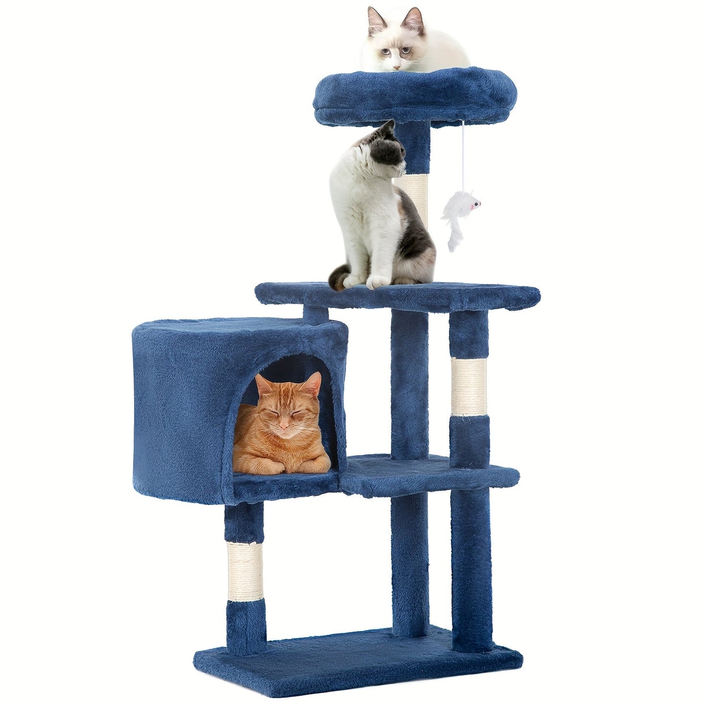 54/70" Multi-Level Cat Tree Tower with Scratching Posts & Cozy Condos, Space-Saving Indoor Cat Playhouse, Durable Plywood Construction, Fun Jumping Platforms, Multiple Colors Available for Cats SS69
