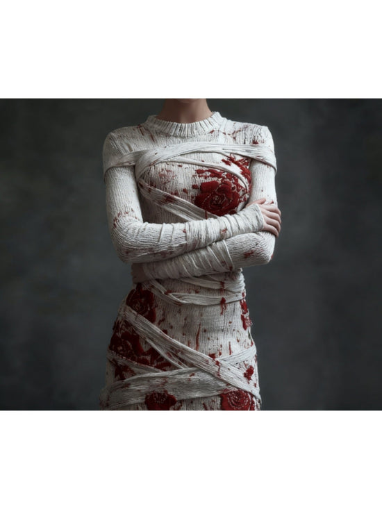 Women's Gothic Skeleton Print Sweater Dress - Form-Fitting Short Sleeve A-Line Dress with Round Neck, Hand Washable Costume Party Outfit for Halloween, Themed Events & Casual Wear (Skeleton Pattern) SS69