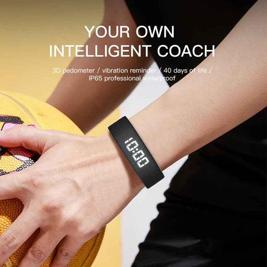 Silicone Sports Bracelet Display Bracelet for Men And Women, 30 Meters, Comfortable Silicone Strap Watch, Rechargeable Chronograph Sports Bracelet