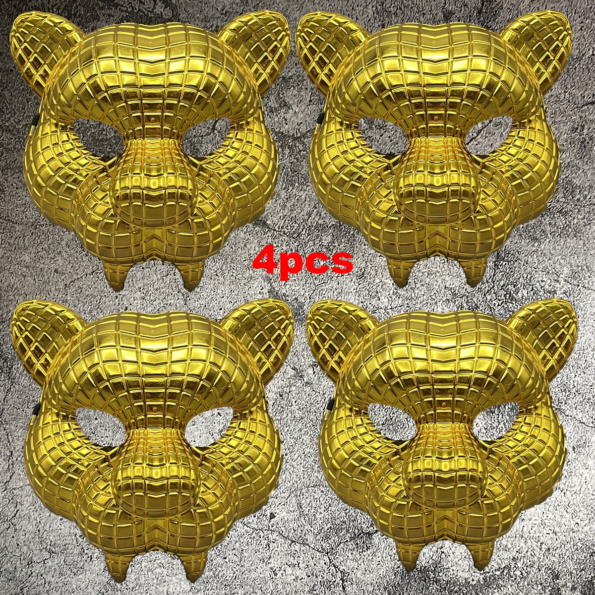 Squid Game Leopard Mask Vip SS69 17.69 Electroplated Golden leopard mask (4pcs)