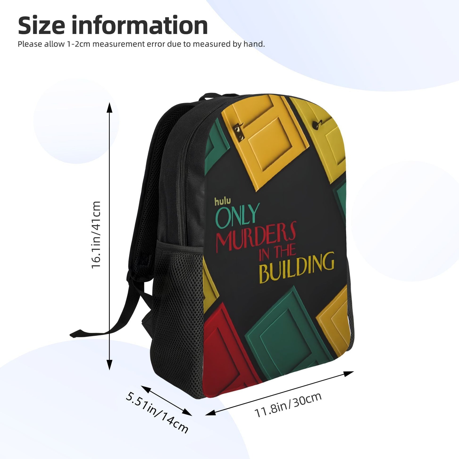 1pc Only Murders in the Building Bookbag - Retro Washable Lightweight Daypack with Vibrant Colorful Design, Durable Zipper Closure & Multiple Compartments for School, Work, Travel - Perfect Gift for High School Students, Back SS69