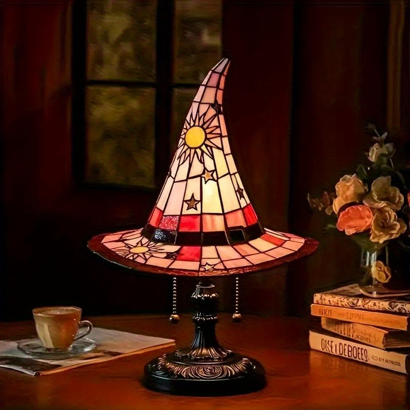 1pc of Gothic Witch Hat Lamp-Purple, Yellow or Pink, USB Powered Desktop Lighting with Switch, No Battery Required-Suitable for Halloween Decoration, Magic Party, Bedroom, Haunted House-Witch Hat Night Light SS69