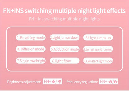 YINDIAO Pink Mechanical Keyboard with Cherry Switches - Retro Punk Design, Backlit Gaming Keyboard for Office & Home Use, Office Keyboard | Pink Keyboard | Nonslip Texture SS69