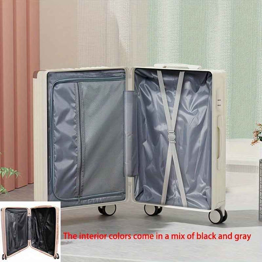 Christmas Gifts 20-Inch and Below Macaron Color Luggage with Cup Holder, USB Charging Port, Alloy Bumper Corners, Lightweight Carry-On Suitcase with Silent Spinner Wheels, TSA Lock, and Hook