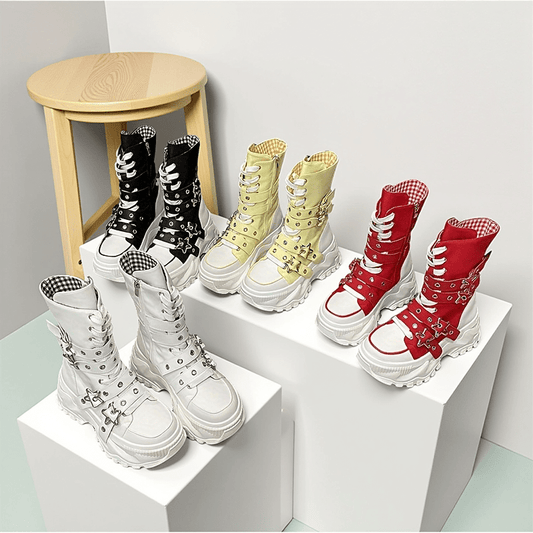 [Thick soled high top] Thick soled high top casual shoes | Ladies' fashion design | Various styles