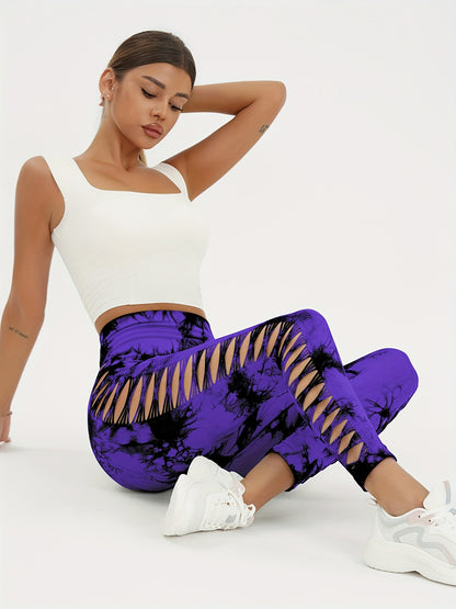 Seamless Lady Tie-Dye Yoga Pants, Side Hollow Butt Lift Workout Fitness Tights, Jogging Sports Leggings, Gym Clothing - SS69