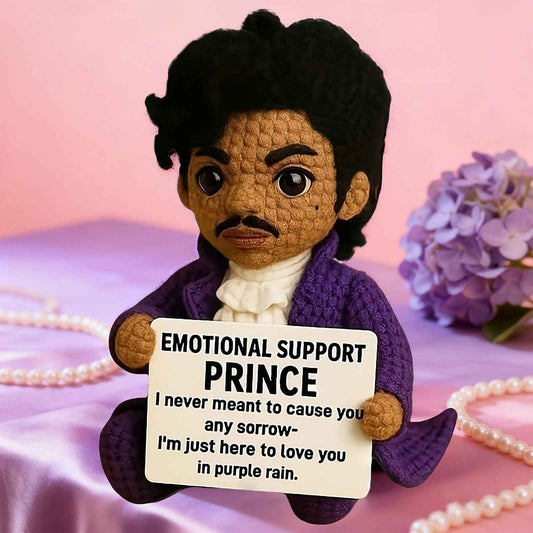 1pc Handmade Crocheted Emotional Support Doll with Expressive Eyes & Smile - Soft Polyester Plush with Positive Affirmation Card, Collectible Gift for Women, Music Lovers, Graduation, Christmas, Birthdays, Coworkers - No Batt