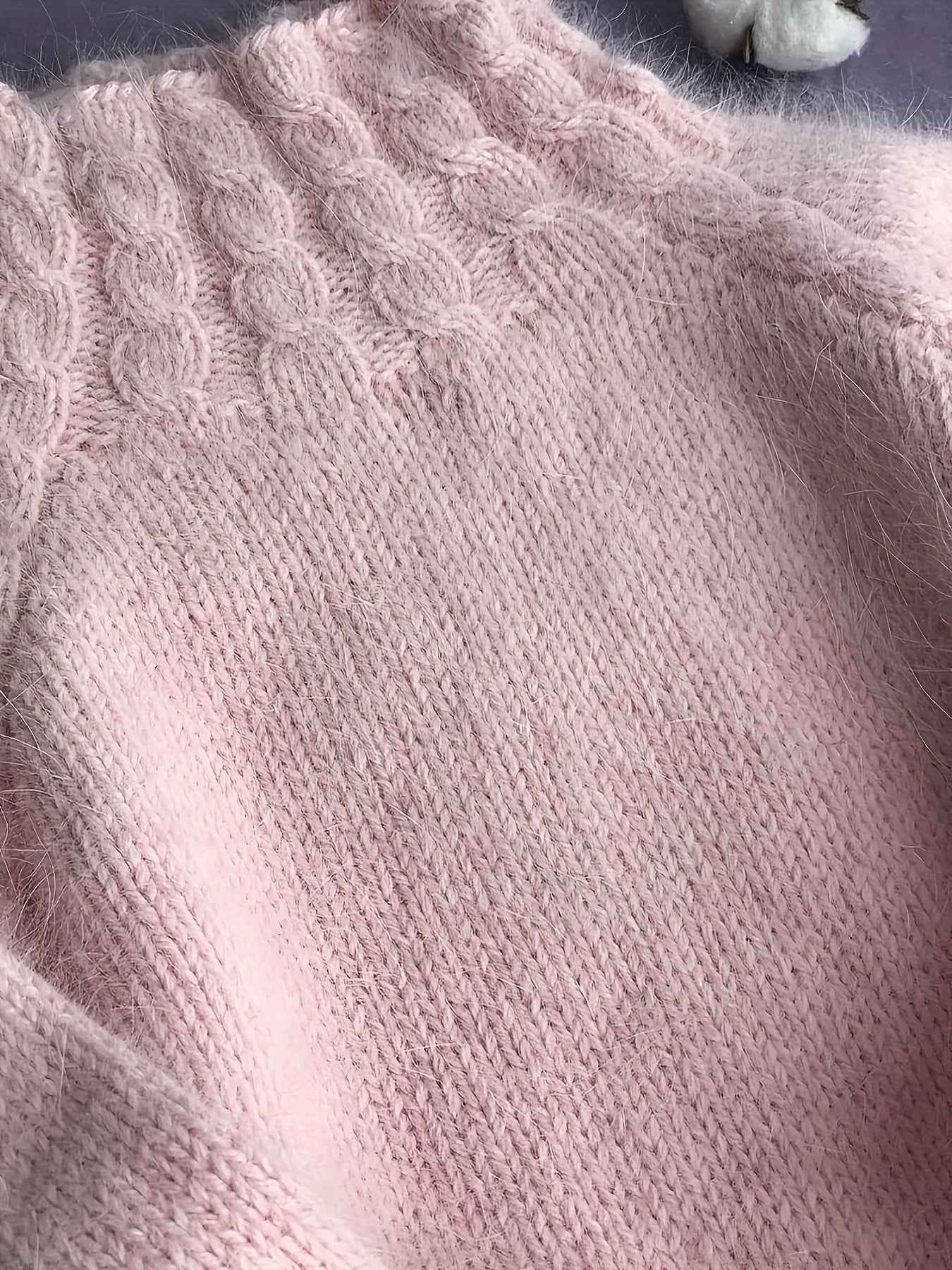 Plus Size, Women's Thick Warm Sweater - Soft Elegant High Neck Pullover Sweater Suitable for Fall/Winter, Cozy Winter Sweaters 2025 New Arrival Solid Color Blouses