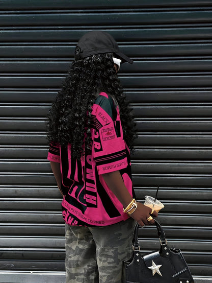 European And American Trendy Sports Style Round Neck Printed T-Shirt SS69