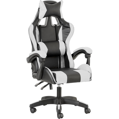 Baroni Home Gaming Chair, Ergonomic Office Chair with Adjustable Backrest, Headrest And Lumbar Support SS69 113.69 White
