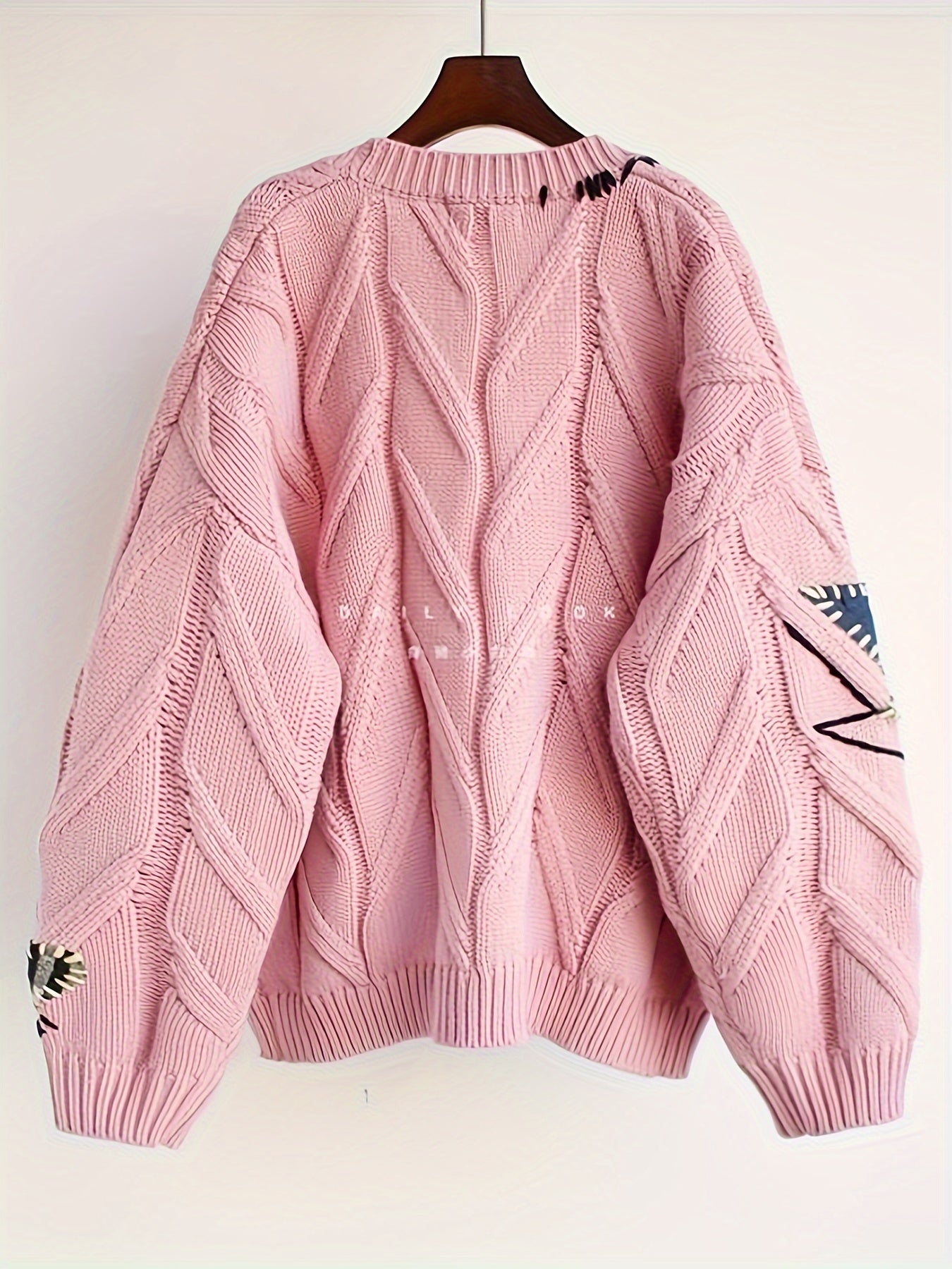 Fashionable Lazy Wind Embroidered Sweater Women's Autumn Winter 2024 New Letter Design Sense Loose Knit Sweater Jacket SS69