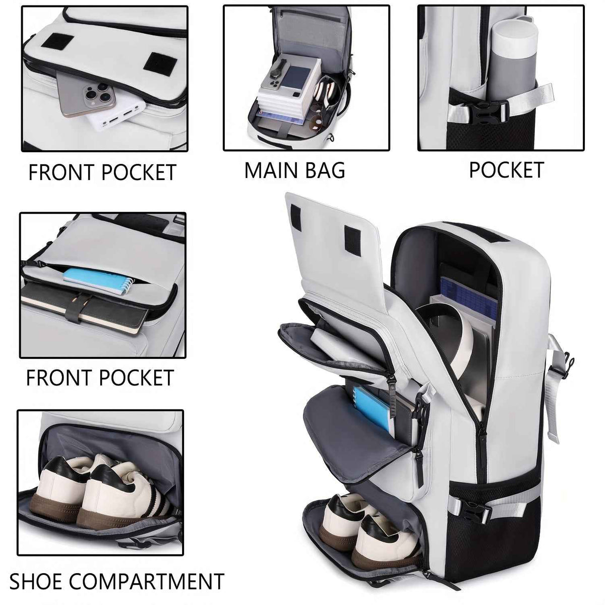 [Large Travel Backpack] Travel Backpack for Men and Women, Large Capacity Carry-On Bag with Shoe Compartment, Airline Approved 17.3-Inch Laptop Backpack, Business Gym Weekend Pack, Single Shoulder or Double Shoulder, Travel B