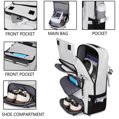 [Large Travel Backpack] Travel Backpack for Men and Women, Large Capacity Carry-On Bag with Shoe Compartment, Airline Approved 17.3-Inch Laptop Backpack, Business Gym Weekend Pack, Single Shoulder or Double Shoulder, Travel B