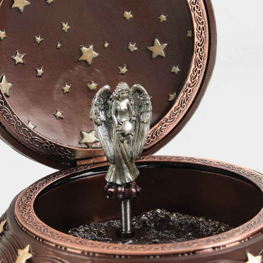 Retro Constellation Music Box with Sankyo 18-Note Wind Up, Rotating Goddess LED Lights Twinkling, Music Jewelry Box, Birthday Gift, Christmas Anniversary Gift
