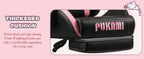 Ergonomic Faux Leather Gaming Chair with Cute Cat Ears, Black & Pink - Cozy Computer Chair with Lumbar Support & Footrest for Teens and Adults, Game Chair - SS69