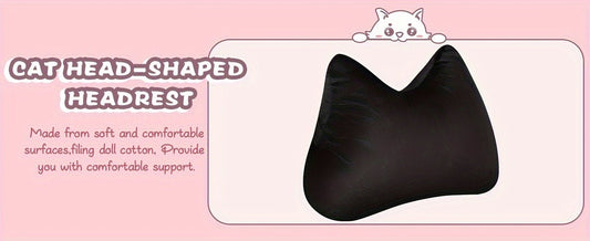 Ergonomic Faux Leather Gaming Chair with Cute Cat Ears, Black & Pink - Cozy Computer Chair with Lumbar Support & Footrest for Teens and Adults, Game Chair - SS69