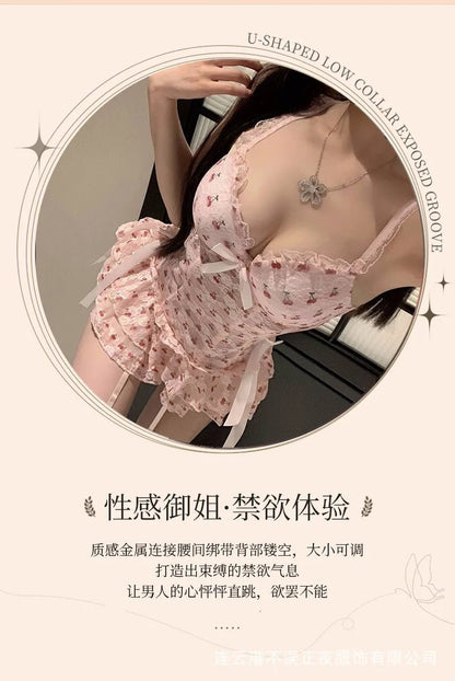 Exotic Summer Fashion Women's Clothing 2024 New Sweet and Cute Girl Style Bow Decoration Cherry Print Lace Elegant Dress LLV3 - SS69