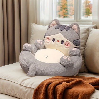 [Extra Large Cozy Cat Lounger] 1pc Cozy Plush Cat Lounger Chair, Extra Large Thick Cushioned Kitty Bed With Soft Polyester Fiber, Multi - Use Office, Car, Sofa, Meditation Pillow, Reading And Gaming Support Pad - SS69