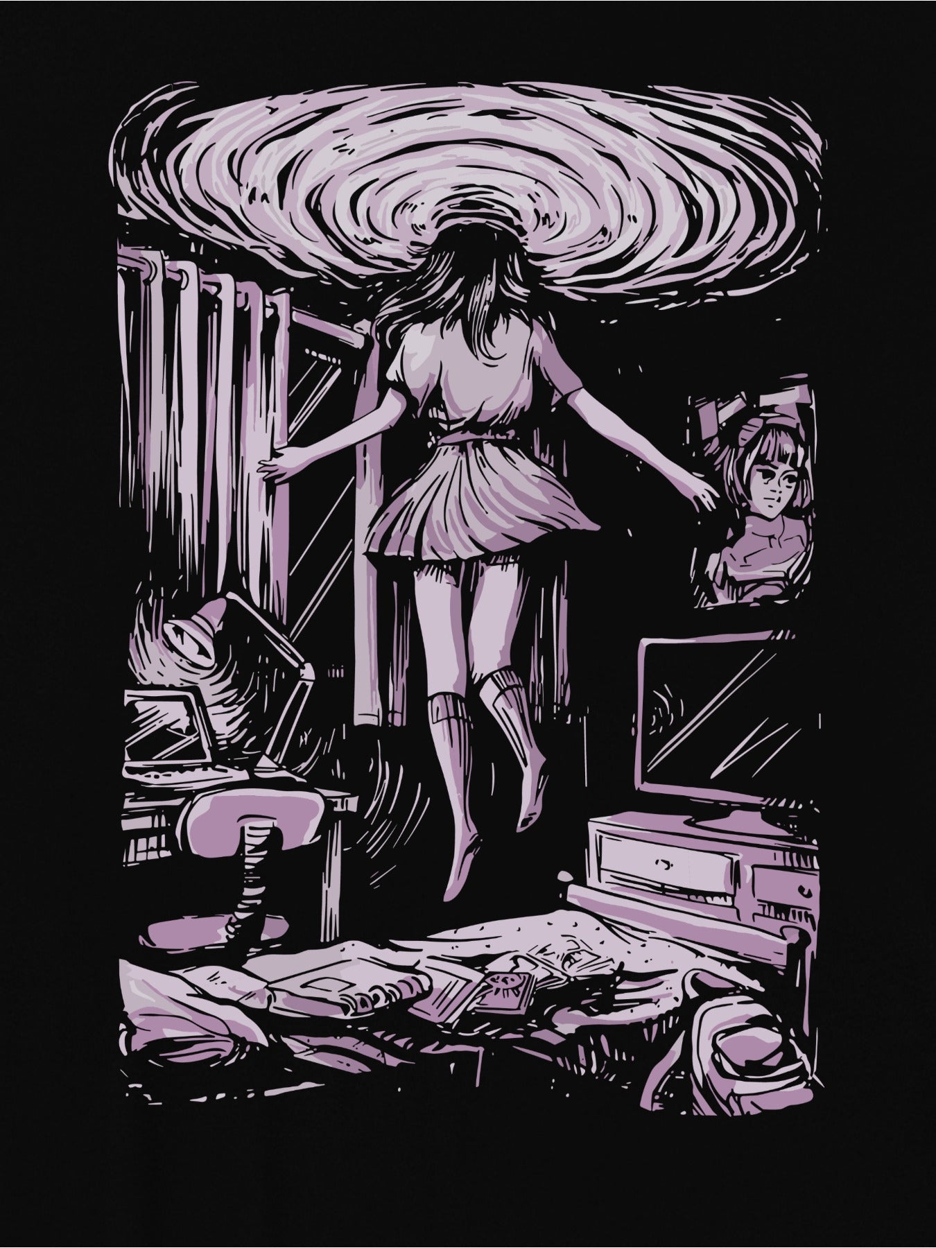 Retro Art Multiverse Graphic T-Shirt for Women, Casual Round Neck Short Sleeve, Vibrant Digital Print, Spandex & Polyester Blend, Machine Washable, All-Season Comfort, Surreal Artwork Design, Casual Wear Tshirt | Unique Fashi SS69