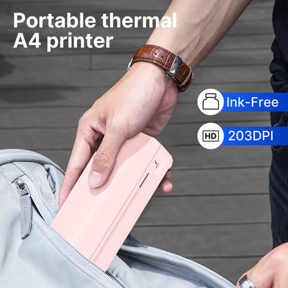 Portable Printer Wireless For Travel, Thermal Printer Inkless, Small Compact Printer Support Folding Paper/rolling/tattoo paper, Work With Laptop Phone And Pad