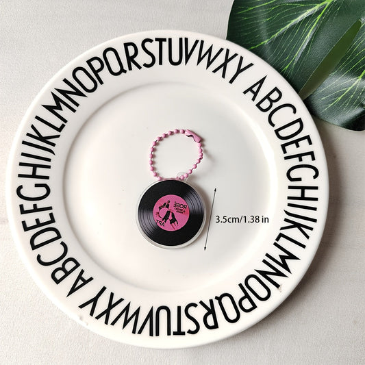 KPOP ROSE Solo APT Album-Inspired Acrylic CD Keychain, Round Vinyl Record Bag Pendant, Alphabet Design, Carabiner Clip, Decorative Ladies Key Ring, Celebrity Theme Accessory, Ideal for ROSIE Fans Collection & Valentine'S Day SS69