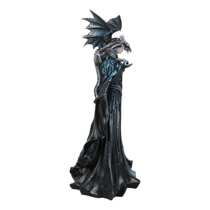 Large Gothic Black Dragon Witch Dark Queen Robe Statue - Black Friday Sale, Halloween Decor, Gothic Home Decoration, Dark Fantasy Witch Statue, Witchcraft Art, Gothic Dragon Decoration, Dark Queen Mini Statue, Fantasy Gothic SS69