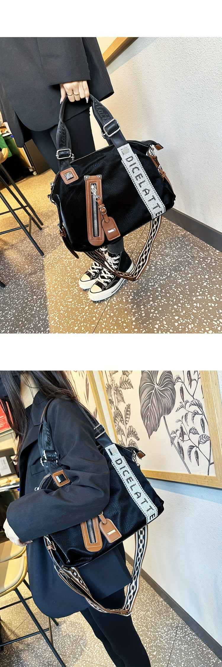 Ladies' Tote Bag, a Spacious Handbag for Travel, Can Be Carried on The Shoulder Or Crossbody.