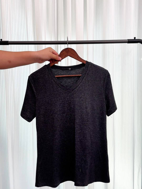 5 Solid Color V-Neck T-Shirts, Casual Short-Sleeved T-Shirts Spring And Summer, Women'S Clothing SS69