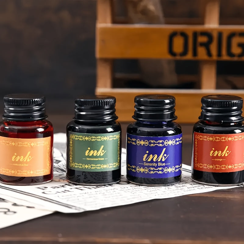 Antique Vintage Quill Pen and Ink Set - Gem Feather Pen Set with Glass Dip Pen, Wooden Dip Pen, Fire Lacquer Wax Beads, Spoon, Seal Stamp, Candle, Pen Base, Cup - Unique Gift for Writers, Artists & History Enthusiasts - Perfe SS69