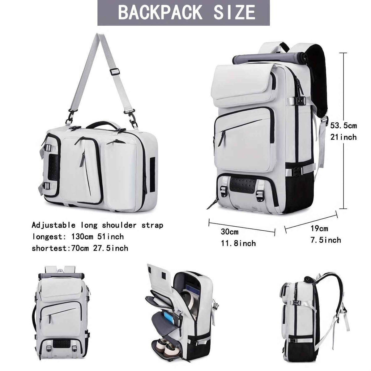 [Large Travel Backpack] Travel Backpack for Men and Women, Large Capacity Carry-On Bag with Shoe Compartment, Airline Approved 17.3-Inch Laptop Backpack, Business Gym Weekend Pack, Single Shoulder or Double Shoulder, Travel B