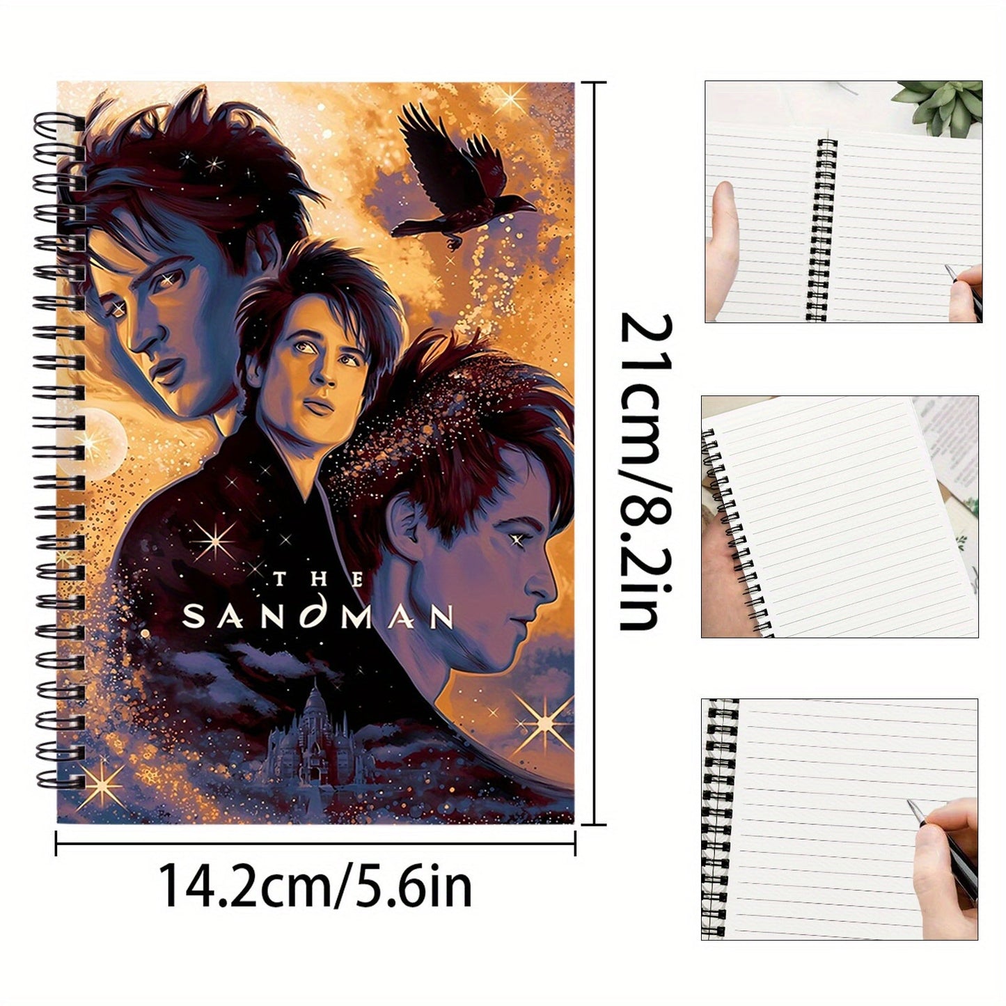 Mystic Sandman Art Spiral Notebook: Dreamy Illustration& Starry Design for Creative Writing SS69