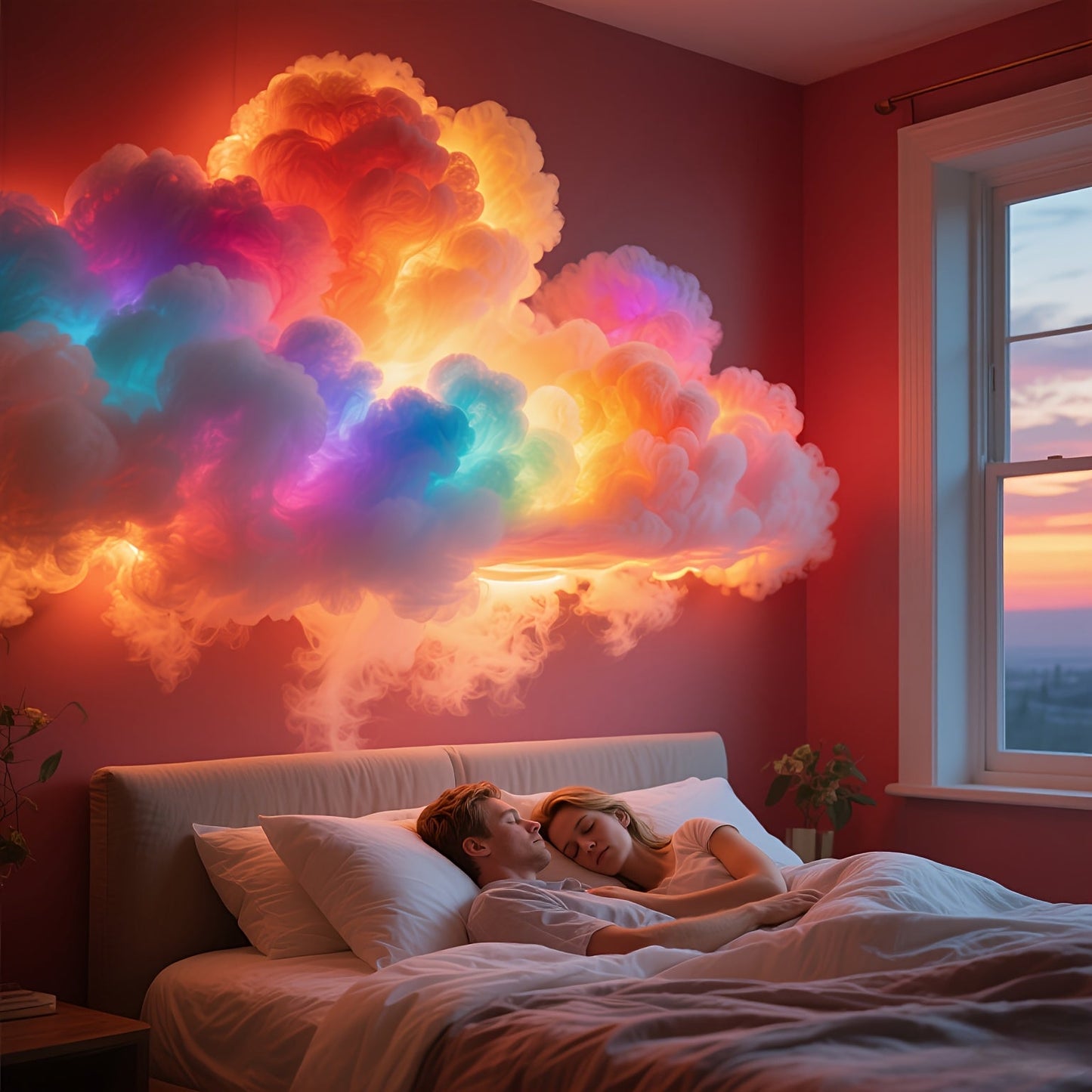 1pc BINDLAN DIY Cloud Lamp with RGBIC Music Sync & Thunder Cloud Effects, Adjustable Shape USB-Powered Mood Light for Bedroom Decor, Gaming Ambiance, TV Backlight - 3.3ft-9.9ft Options, Remote Control, Wireless/Infrared, Dimm SS69