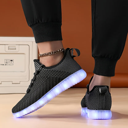 LED Light-Up Casual Sneakers - USB Rechargeable, Colorful Glowing Shoes for Men and Women, Breathable, Lightweight, Durable, All-Season Running Shoes, Casual Footwear | Vibrant Casual Shoes | Lightweight Footwear SS69
