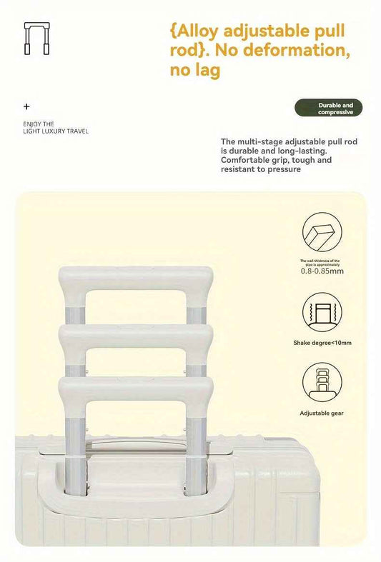 Christmas Gifts 20-Inch and Below Macaron Color Luggage with Cup Holder, USB Charging Port, Alloy Bumper Corners, Lightweight Carry-On Suitcase with Silent Spinner Wheels, TSA Lock, and Hook