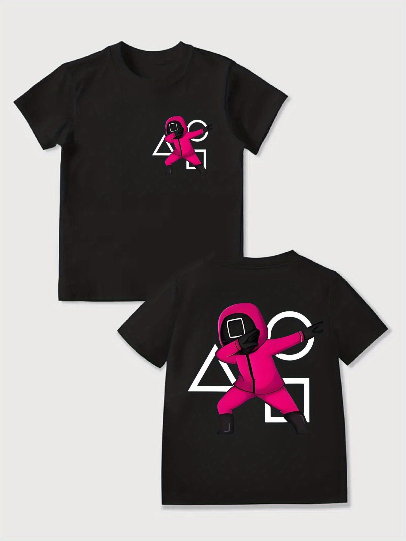 "Squid Dance" 2D Print Trendy And Unique Boys' T-Shirt, Casual Short-Sleeve Lucky And Comfortable Summer Outdoor Top. SS69