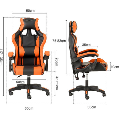 Baroni Home Gaming Chair, Ergonomic Office Chair with Adjustable Backrest, Headrest And Lumbar Support SS69