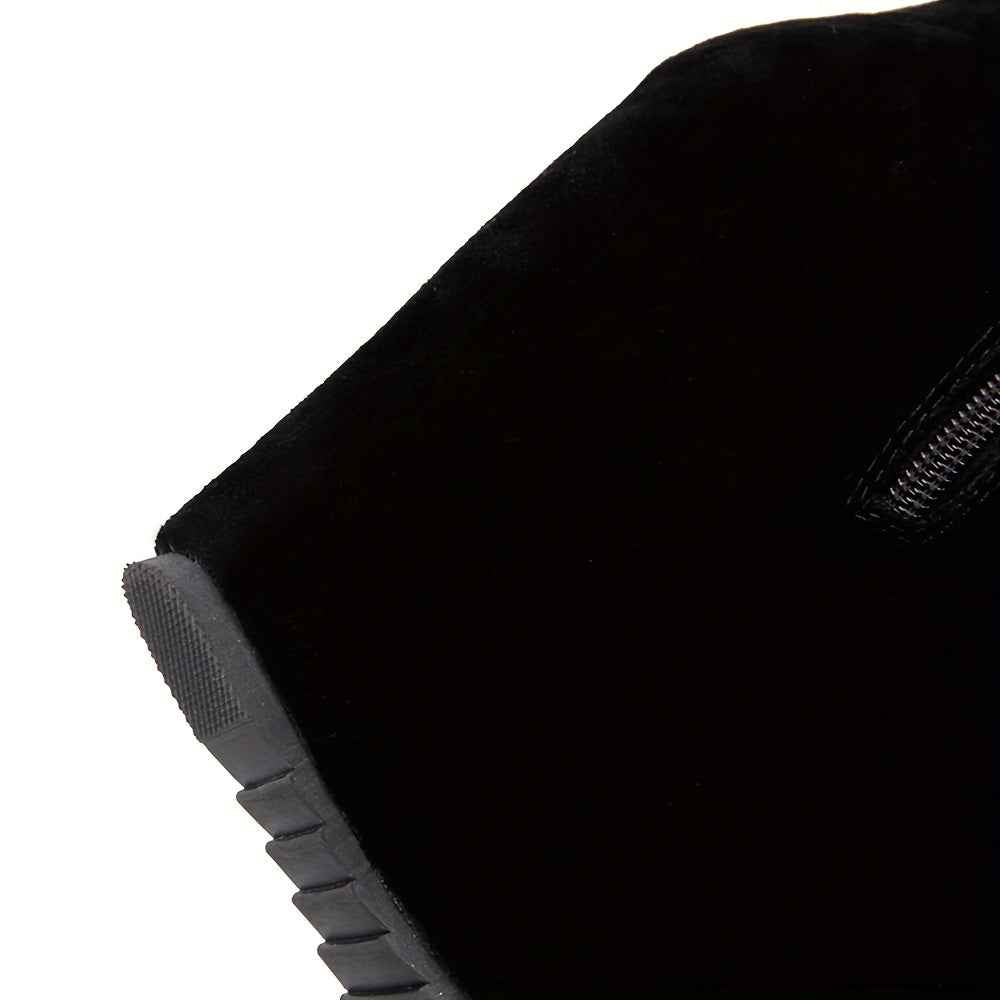 EROCALLI Women'S Gothic Y2K Platform Wedge Heel Knee-High Boots - Chunky Heel Lace-Up with Side Zipper, Faux Cover & Rubber Sole for Casual Party & Daily Wear, High Heel Boots, Party Footwear, Bold Fashion Statement, Durable