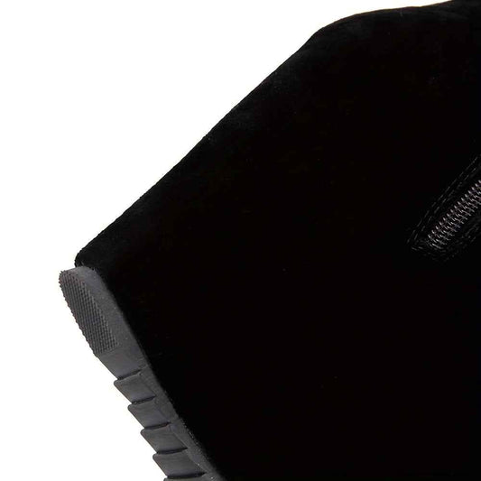 EROCALLI Women'S Gothic Y2K Platform Wedge Heel Knee-High Boots - Chunky Heel Lace-Up with Side Zipper, Faux Cover & Rubber Sole for Casual Party & Daily Wear, High Heel Boots, Party Footwear, Bold Fashion Statement, Durable