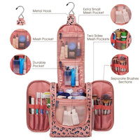 Travel Bag for Toiletries Cosmetic Bags for Women Hanging Toiletry Bag Multi-compartment Makeup Bag Organizer Bag for Essentials Accessories Makeup Bag for Cruise Essential Items Christmas Gift
