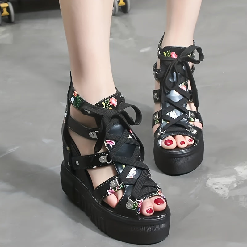 Elegant And Stylish Women'S Sandals with a Thick Sole, Designed for Comfort And Available in Larger Sizes.