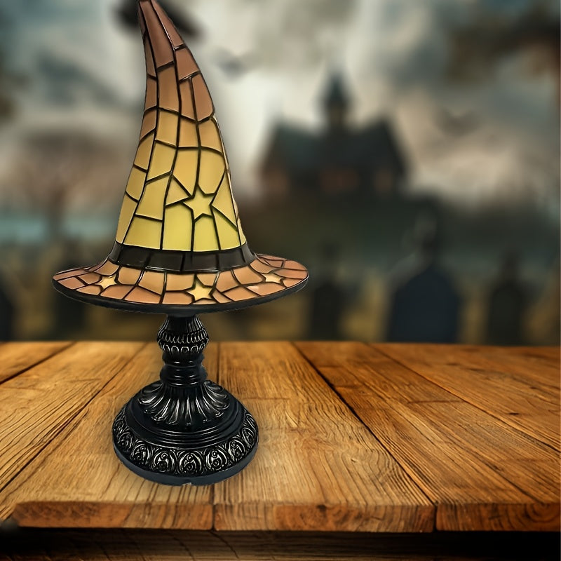 1pc of Gothic Witch Hat Lamp-Purple, Yellow or Pink, USB Powered Desktop Lighting with Switch, No Battery Required-Suitable for Halloween Decoration, Magic Party, Bedroom, Haunted House-Witch Hat Night Light SS69