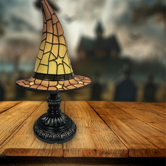 1pc of Gothic Witch Hat Lamp-Purple, Yellow or Pink, USB Powered Desktop Lighting with Switch, No Battery Required-Suitable for Halloween Decoration, Magic Party, Bedroom, Haunted House-Witch Hat Night Light SS69