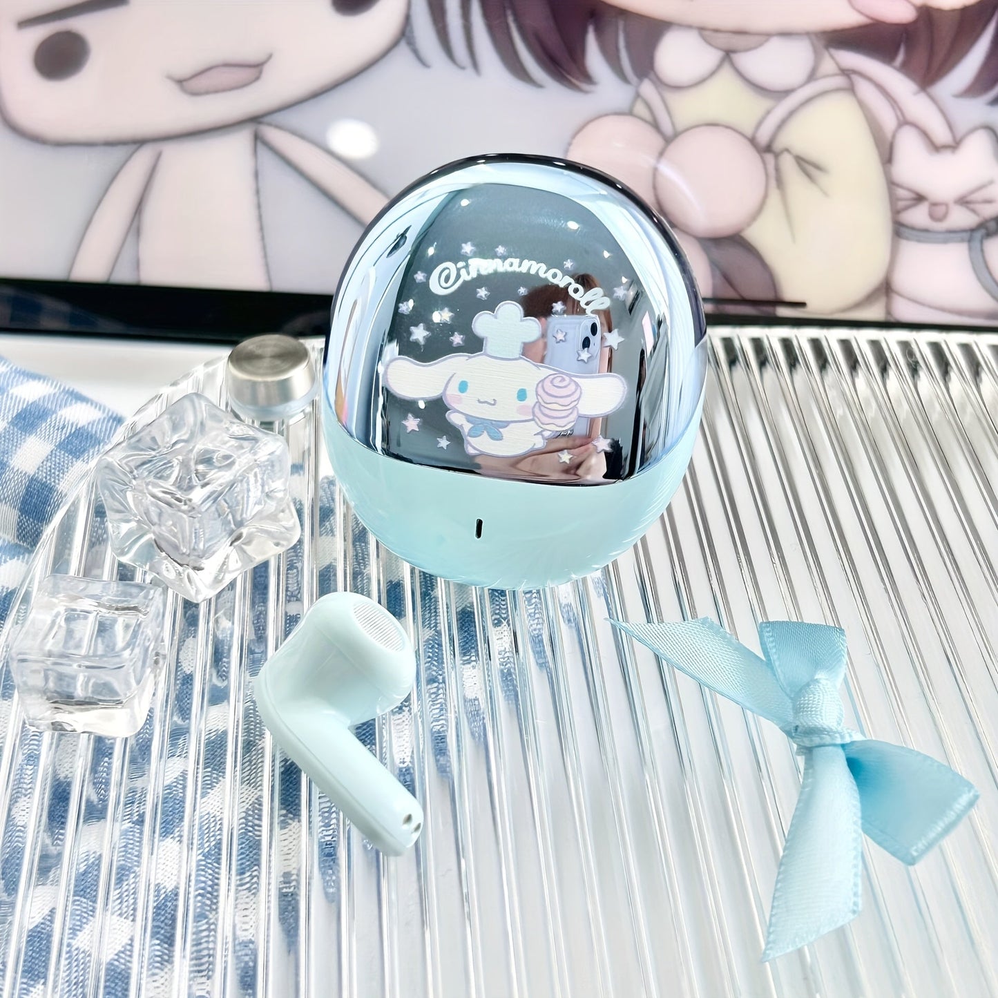 [Cute Kuromi Headphones] Sanrio Melody Kuromi Big Eared Dog Wireless Headphones - 3 Different Styles Available Cute Design with Battery Display Game Earplugs Unique Style Convenient for Carrying Smart Calls Suitable for Daily SS69