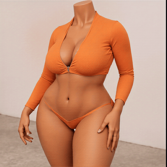 60.24-Inch Life Size Female Sex Doll - Soft Jelly Chest And Hips, TPE Material, Ultimate Pleasure Experience, No Need for Batteries, Orange Long Sleeved Top And Thong Design, Realistic Body Shape, Suitable for Adults to Play SS69