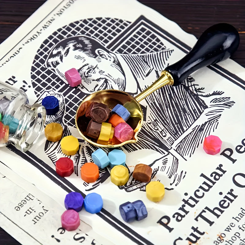 Antique Vintage Quill Pen and Ink Set - Gem Feather Pen Set with Glass Dip Pen, Wooden Dip Pen, Fire Lacquer Wax Beads, Spoon, Seal Stamp, Candle, Pen Base, Cup - Unique Gift for Writers, Artists & History Enthusiasts - Perfe SS69