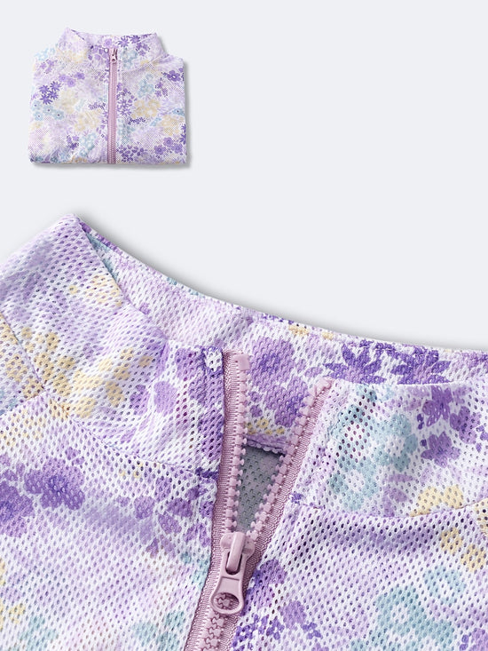 Spring and summer new mesh printed breathable quick drying long sleeved cardigan zipper jacket for women, solid color wide shoulder sports vest, running training Light Beige friendly fitness pants, yoga suit three piece set ( SS69